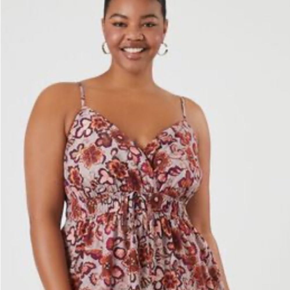 Fun Floral Plus Size 0X Surplice Maxi Dress NWT